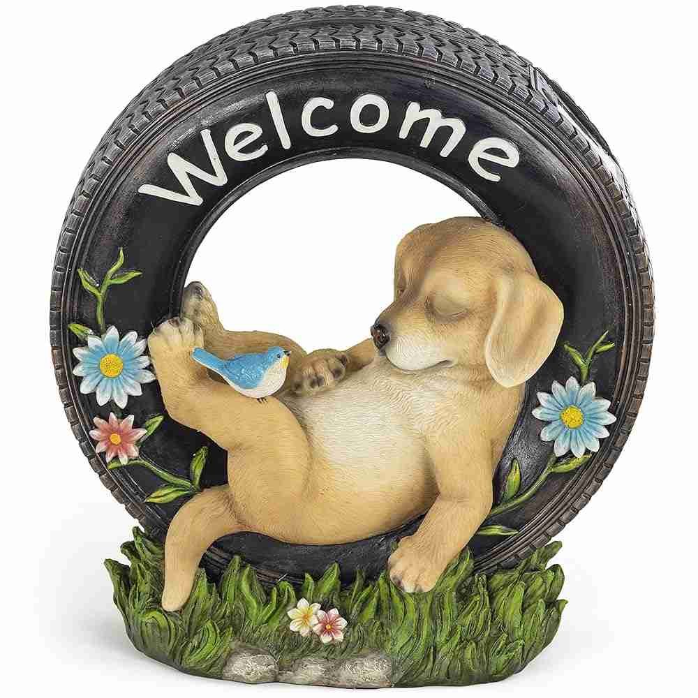 VP Home Chillaxing Puppy Solar LED Garden Decor